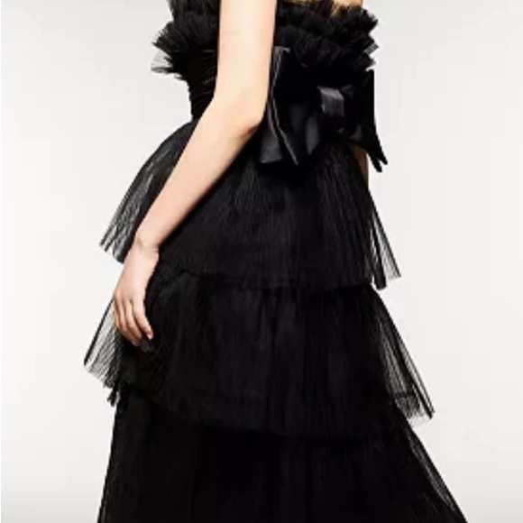 Betsey Johnson Black Tiered Midi Dress - Picture 3 of 6